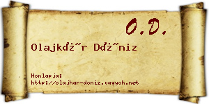 Olajkár Döniz névjegykártya